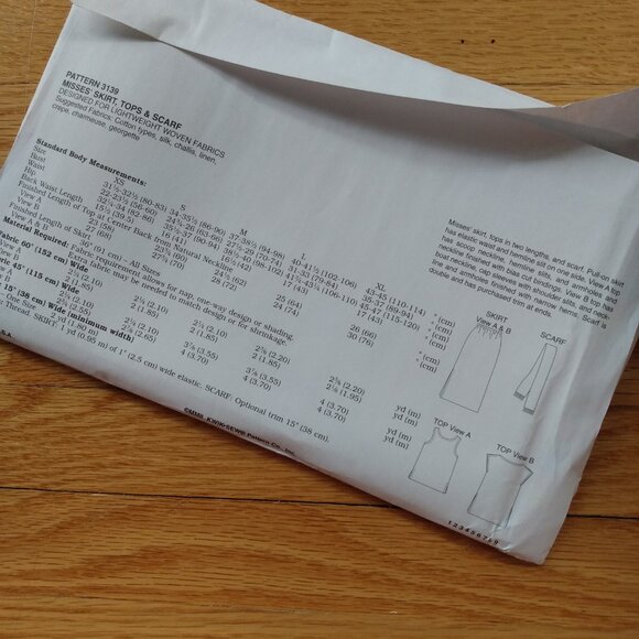 Vintage Tops & Skirts Sewing Pattern XS-XL UNCUT Kwik Sew 3139 Easy - Picture 6 of 10
